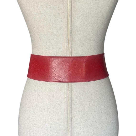 Donna Karen Waist Belt red leather size large made in Italy vintage Donna Karen New York | Accessories | Donna Karen Waist Belt  main image 2