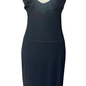 Alaïa Vintage 1990s Fitted Viscose Pointelle Open Back Black Dress