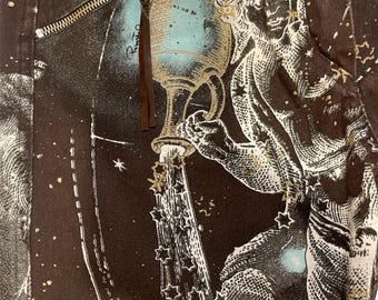 Pantalon Jean Roberto Cavalli Vintage 2003 Imprimé Horoscope - Taille S - Occasion Très Bon état