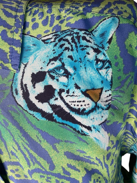 Escada Silk Cheetah Print Blouse Circa 1980s - image 3