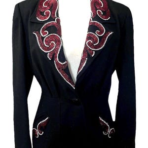 Chaqueta de noche vintage con cuentas y joyas de Adolfo en Saks Fifth Avenue