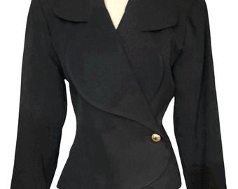 Saint Laurent Rive Gauche Vintage Blazer: Fitted Double Breasted Jacket