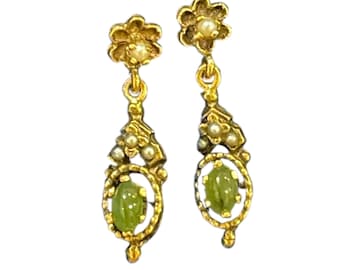 Antike Samen Perle Gold baumeln Ohrringe