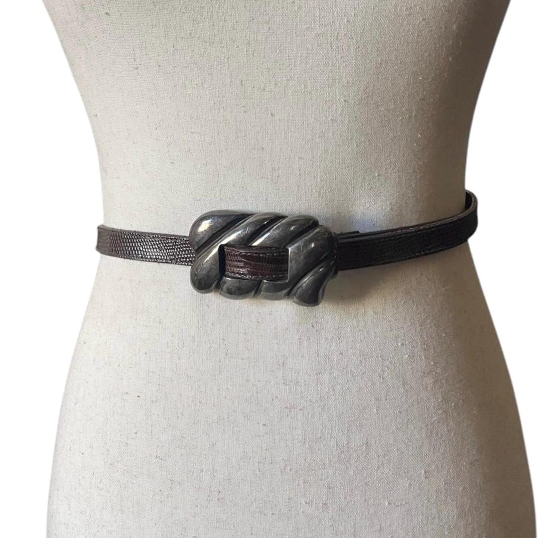 Barry Kieselstein Cord Vintage Chocolate Brown Lizard Belt  display picture 1