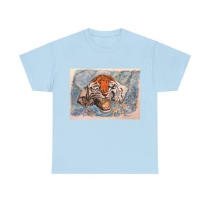 WATER TIGER UNISEX Heavy Cotton Tee | Tiger Face Graphic Shirt | Tiger Shirt | Vintage Tiger Shirt | Animal Print Shirt For Animal Lovers |