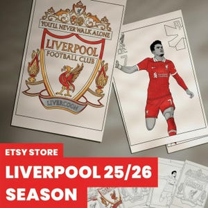 Liverpool FC 25/26 Season Coloring Pages - 16 Printable Kids Activity Sheets (Digital Download)