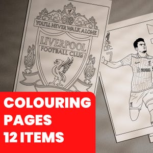 FC England Ausmalbilder | Digitaler Download | Färbung LFC | Fußball Malbuch | Malvorlagen | 12 Malbücher für Kinder