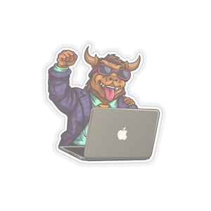 Stock Market Bull Sticker | Laptop stickers | Investing | Making Money | Hustle | Stock trader