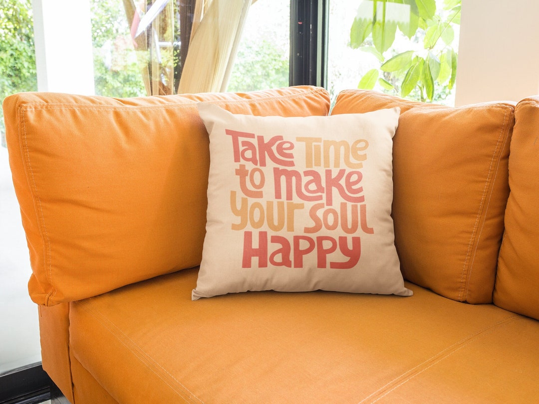 Peach Accent Pillow, Daily Affirmation, Inspirational Quotes, Pillow