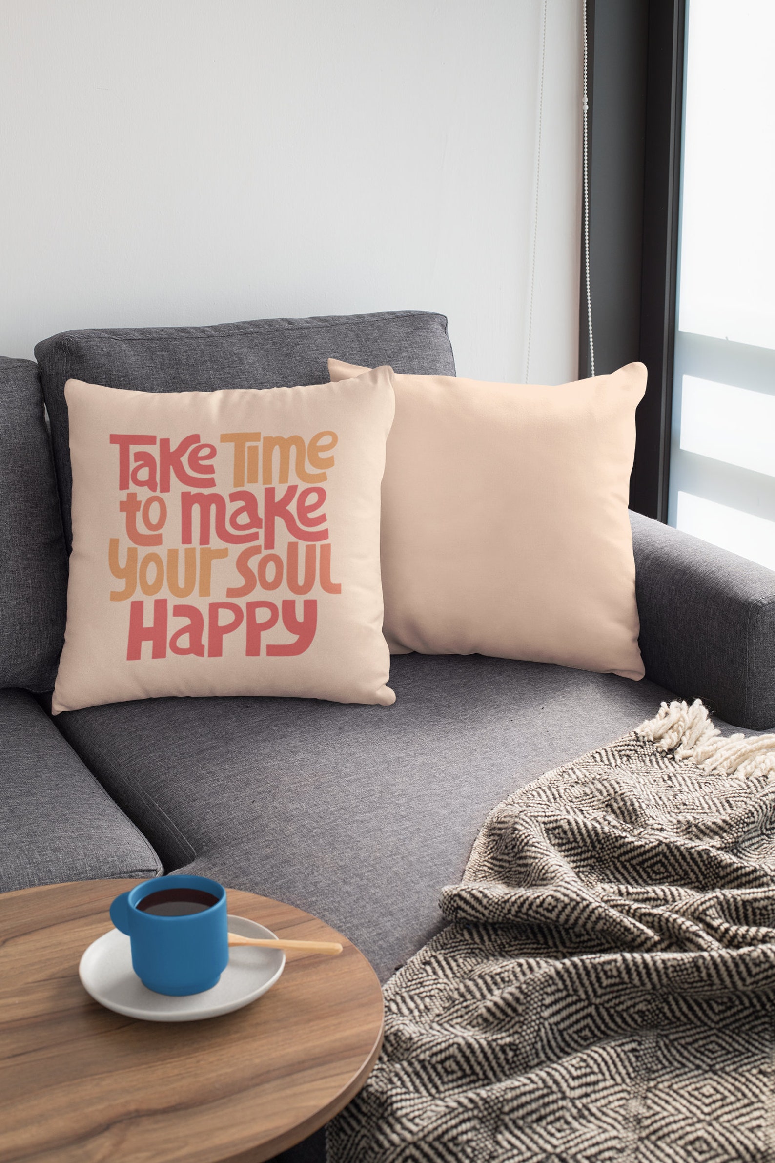 Peach Accent Pillow, Daily Affirmation, Inspirational Quotes, Pillow