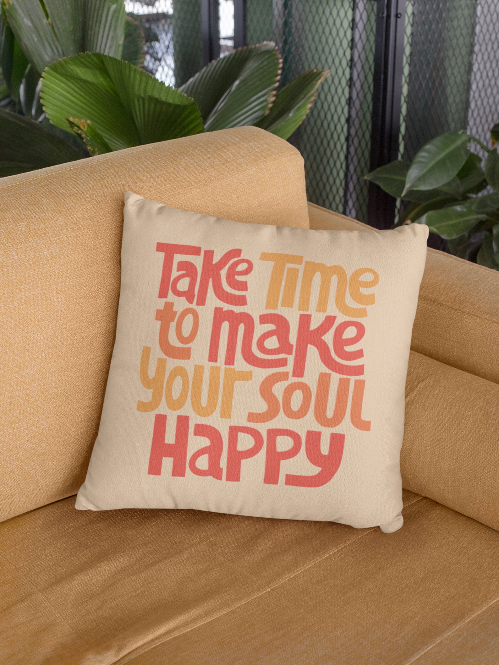 Peach Accent Pillow, Daily Affirmation, Inspirational Quotes, Pillow