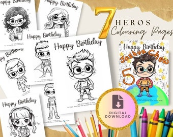 Bible verse Psalm 139 Coloring Pages for Kids Birthday Party Printable Activity Sheet set of 7 superhero  Instant Download Party
