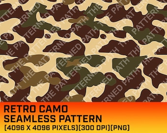 Vintage Old School Digital Camo Pattern, Seamless File, Duck Hunting Camouflage, Hunting Life, Commercial Use, PNG, Instant Download