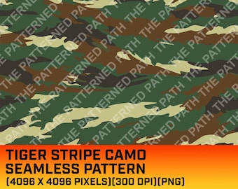 Vintage Woodlands Tiger Stripe Camouflage Pattern, Digital Pattern, Hunting Camo, Camo Texture, Instant Download, Commercial Use, PNG