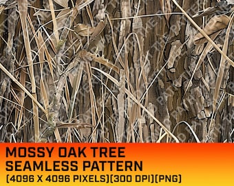 苔むしたオークの木の迷彩デジタルパターン、シームレスパターン、狩猟パターン、狩猟生活、商用利用、即時ダウンロード、オークのテクスチャ