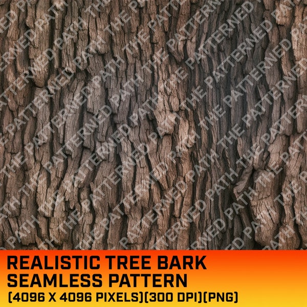 Realistic Tree Bark Seamless Pattern, Instant Download, Camouflage, Texture, Nature, Wood, Commercial Use, Digital Pattern, PNG, 300 DPI