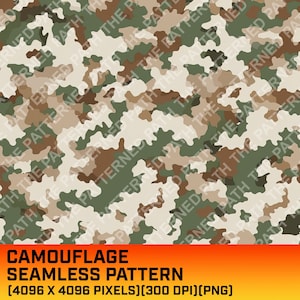 Desert Camo Pattern, Camouflage, Digital Pattern, Seamless Repeating Pattern, Instant Download, Commercial Use, PNG, 300 DPI, Military