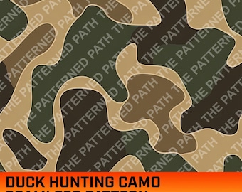 Duck Hunting Digital Camo Pattern, Seamless File, Vintage Old School Camouflage, Hunting Life, Commercial Use, PNG, Instant Download