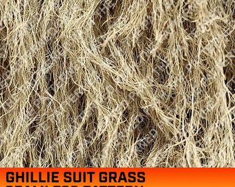 Padrão digital de camuflagem de grama para traje ghillie do deserto, textura de grama, padrão de caça, vida de caçador, sem costura, uso comercial, PNG, militar