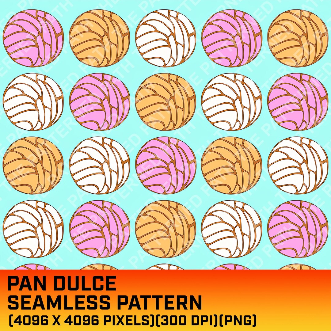 Pan Dulce Digital Pattern, Seamless Pattern, Concha PNG, Instant ...