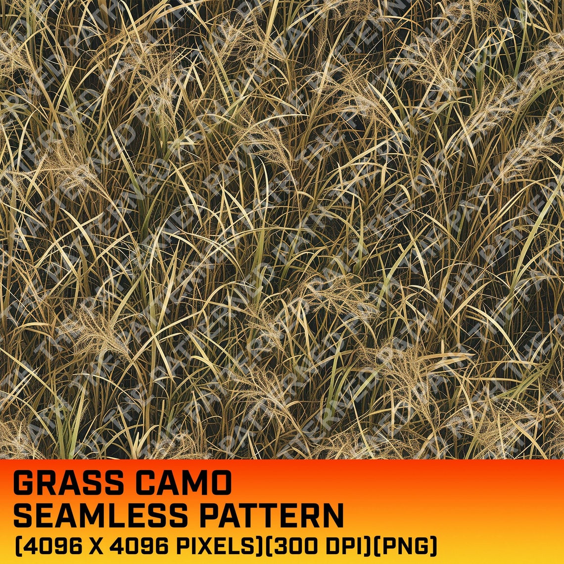 Tall Grass Camouflage Digital Pattern, Hunting Seamless Pattern, Grass ...
