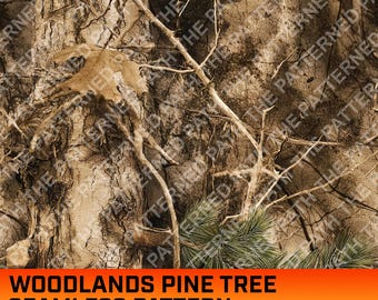 Pine Tree Camouflage Digital Pattern, Seamless Pattern, Hunting Pattern, Hunting Life, Commercial Use, Forest, Instant Download, Real Tree
