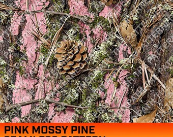 Pink Mossy Pine Tree Camouflage Digital Pattern, Seamless Pattern, Hunting Pattern, Hunting Life, Commercial Use, Instant Download, PNG