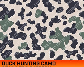 Padrão de camuflagem digital para caça de patos, arquivo sem costura, camuflagem retrô vintage, estilo clássico, vida de caçador, uso comercial, PNG, download instantâneo