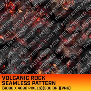 Vulkanische lavarotsen naadloos patroon, realistische lavatextuur, lava afdrukbaar papier, lava clipart, commercieel gebruik, instant download, png