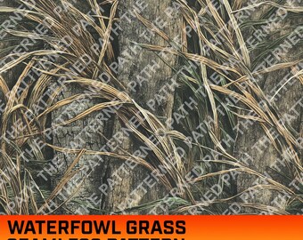 Shadow Waterfowl Grass Camouflage Digital Seamless Pattern, Hunting, Hunting Life, Commercial Use, Grass Texture, Branches, Duck Hunt