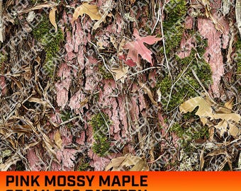 Pink Mossy Maple Tree Camouflage Digital Pattern, Seamless Pattern, Hunting Pattern, Hunting Life, Commercial Use, Instant Download, PNG