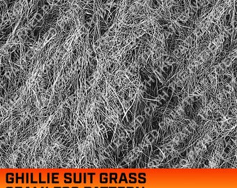 Padrão digital de camuflagem de grama para traje ghillie, textura de grama, padrão de caça, vida de caçador, sem costura, uso comercial, download instantâneo, PNG