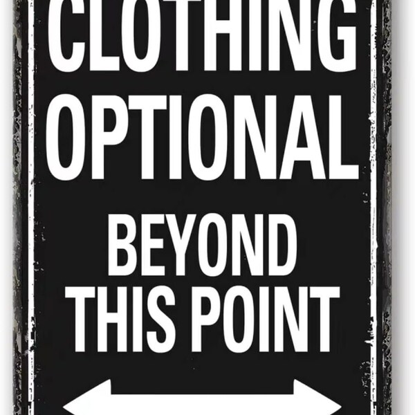 No Clothing Beyond This Point Sign - Etsy