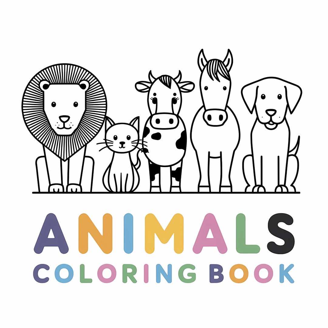 Printable Animals Coloring Book, 50 Printable Colorig Pages Ready to