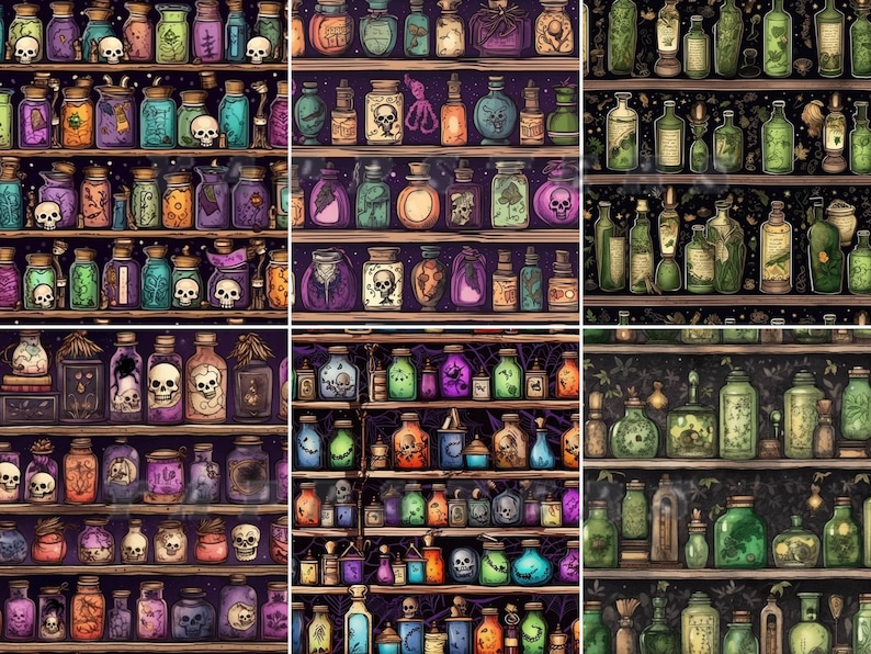 Potion Patterns Witch's Shelf Potion Pattern – Magical Designs (digital Download) - Etsy