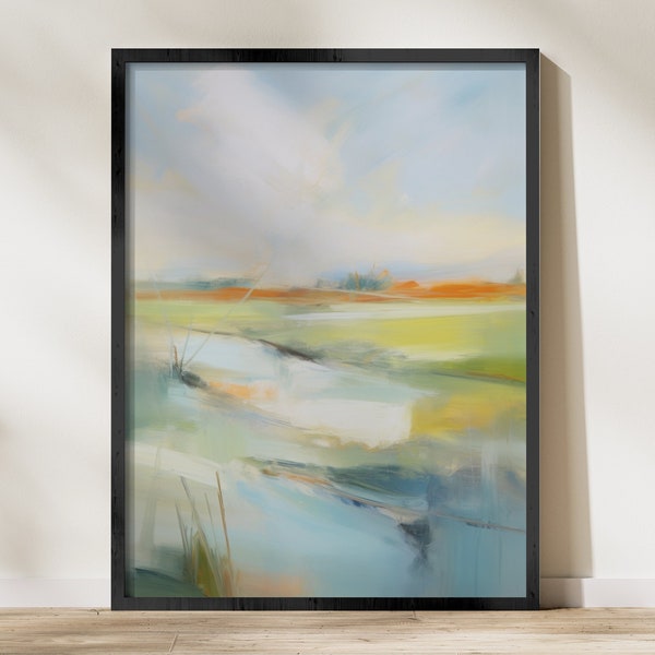 Abstract Landscape Digital Painting, Instant Download, Modern Wall Art, Printable Large Poster, Home Decor, Office Art, Contemporary Design