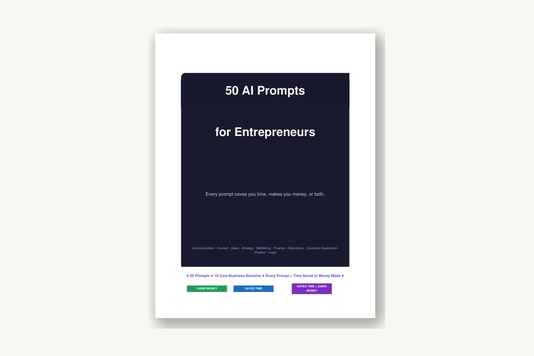 50 AI Prompts for Entrepreneurs | Chatgpt Claude Gemini Prompt Pack ...