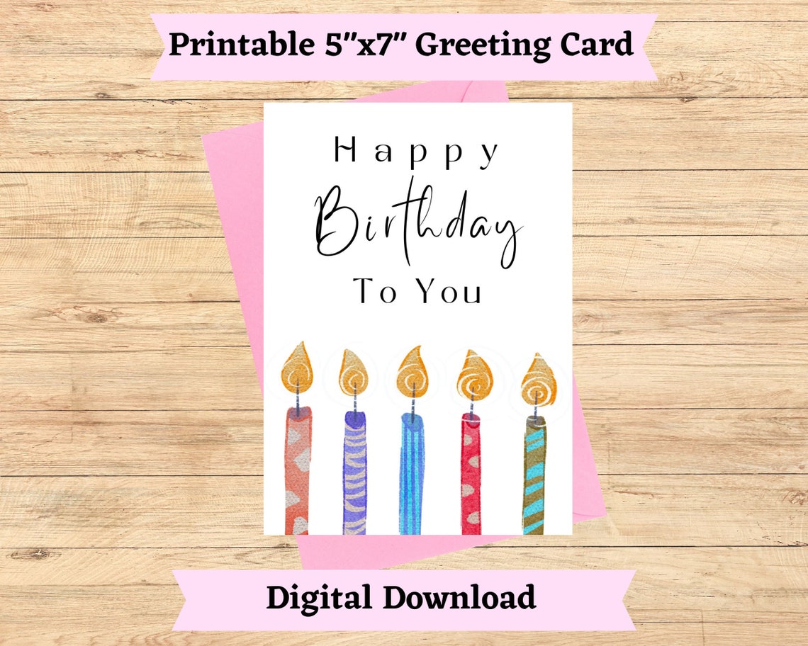 Happy Birthday Digital Printable Card Printable Card - Etsy