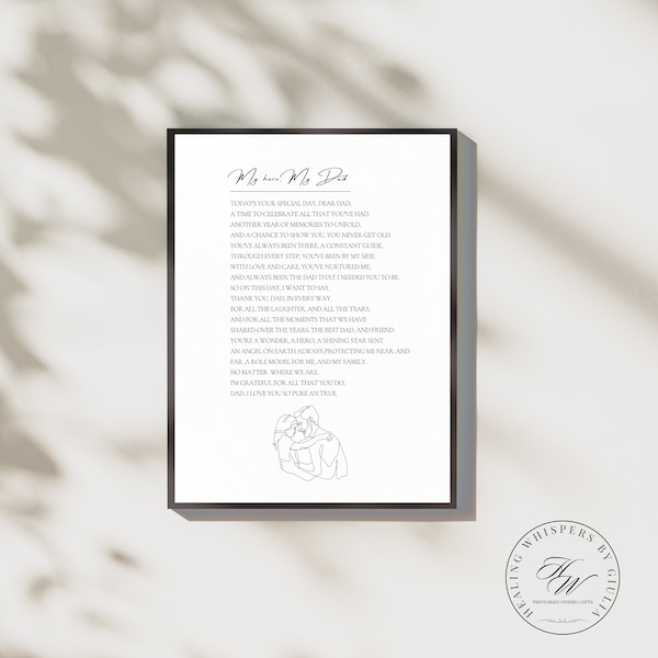 Dad Poem | Gift for Dad| Printable Gift |Fathers Day Gift| Dad Birthday Gift| Appreciation Printable| Dad present| Digital Download|Keepsake