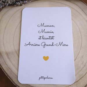 carte annonce grossesse, carte personnalisé mamie,papi,arrière grand-mère