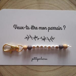 Porte clé demande parrain + carte , Veux tu être mon parrain,cadeau personnalisé parrain