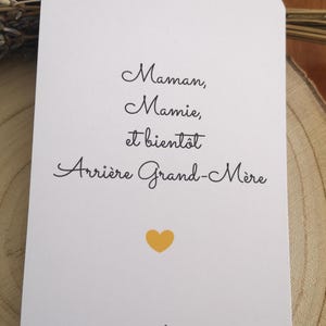 Carte annonce arrière grand-mère , annonce bébé arrière mamie ,cadeau personnalisé arrière grand-mère