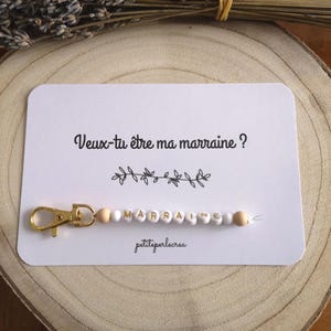 Porte clé demande marraine + carte avec enveloppe, Veux tu être ma marraine,cadeau personnalisé marraine