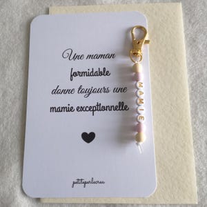 Porte clé mamie + carte, annonce grossesse future mamie,cadeau personnalisé future mamie