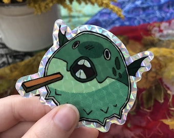 Pufferfish Eating Carrot | Sticker
