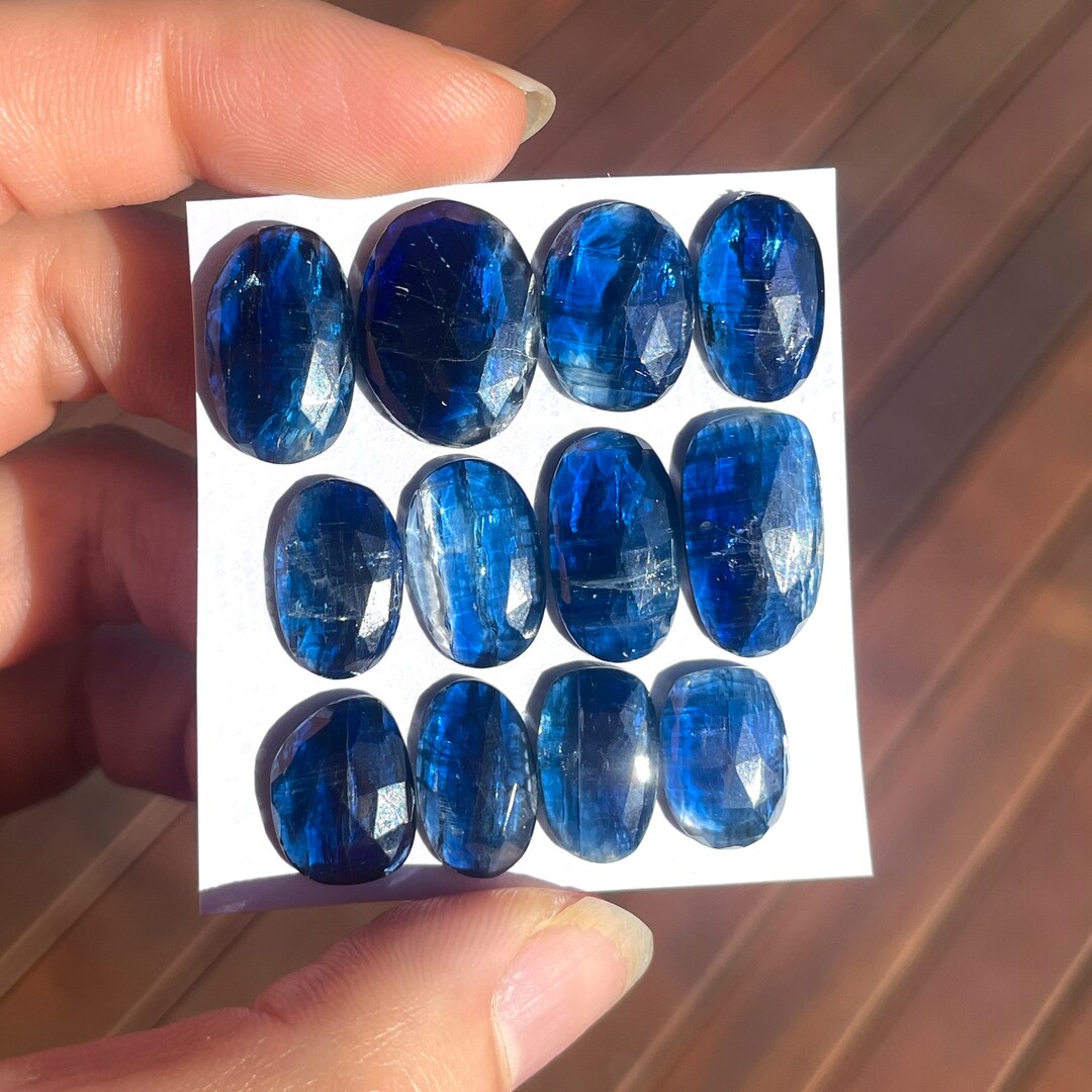 1pc 1318mm Ocean Kyanite Rosecut Cabochon Blue Oval Freeform Flatback