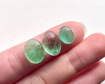 1pc Green Fluorite Oval Cabochon - High dome Ring size Natural Gemstones Jewelry pendant bezel setting wire wrapping