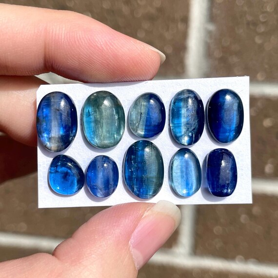 1pc Bio Blue Kyanite cabochon - Two Tone Bi Color Oval Freeform Paraiba - Natural Gemstones ring jewelry silver bezel claw setting E15
