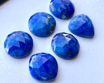 1pc Lapis Lazuli Rosecut Cabochon - flatback Deep Blue Round Oval 20-25mm size - Natural Crystals Gemstones DIY jewelry setting making