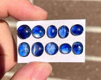 1 st Tweekleurige oceaanblauwe kyanietcabochon - plaksteen glad ovaal rond paraiba - natuurlijke edelstenen ring sieraden bezel klauwinstelling E19